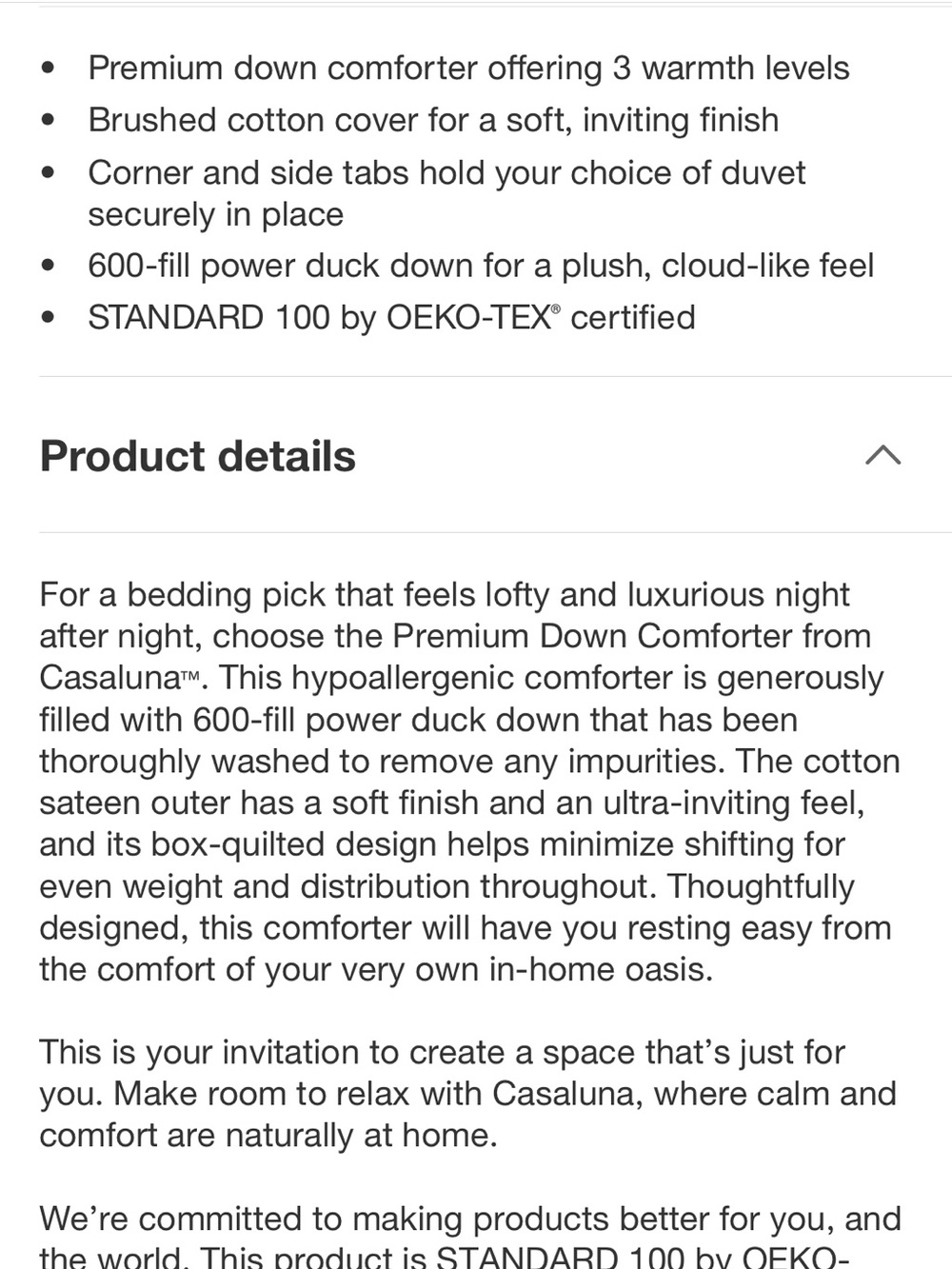Casaluna F/Q All Season Weight Premium Down Comforter - Picture 13 of 14